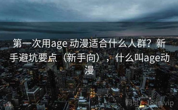 第一次用age 动漫适合什么人群？新手避坑要点（新手向），什么叫age动漫