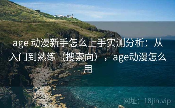 age 动漫新手怎么上手实测分析：从入门到熟练（搜索向），age动漫怎么用