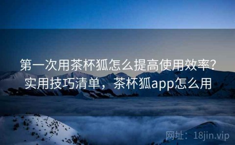 第一次用茶杯狐怎么提高使用效率？实用技巧清单，茶杯狐app怎么用