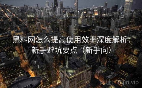 黑料网怎么提高使用效率深度解析：新手避坑要点（新手向）