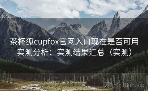 茶杯狐cupfox官网入口现在是否可用实测分析：实测结果汇总（实测）