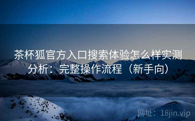茶杯狐官方入口搜索体验怎么样实测分析：完整操作流程（新手向）