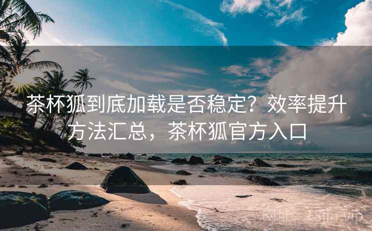 茶杯狐到底加载是否稳定？效率提升方法汇总，茶杯狐官方入口