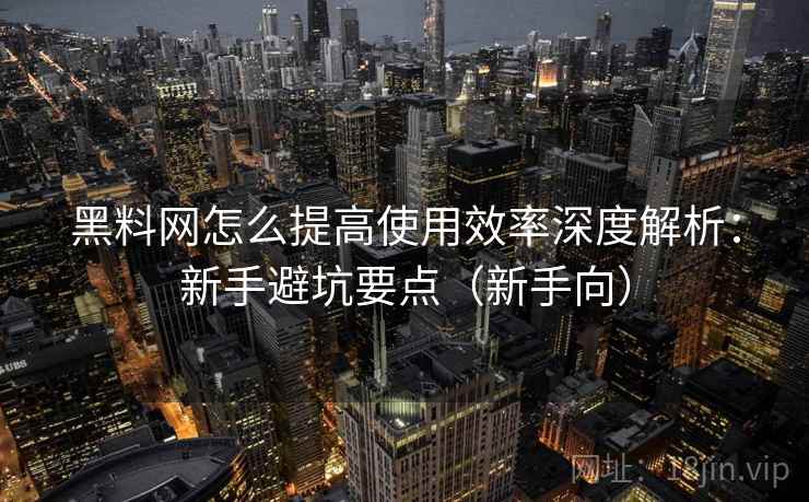 黑料网怎么提高使用效率深度解析：新手避坑要点（新手向）